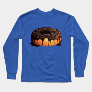 Chocolate Covered Donut With Sprinkles Long Sleeve T-Shirt